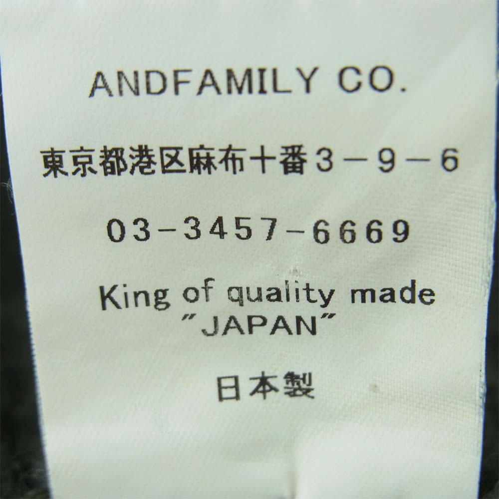 ANDFAMILYS アンドファミリー Vネック ミリタリー セーター ニット ウール 日本製 グリーン系 M 38【中古】