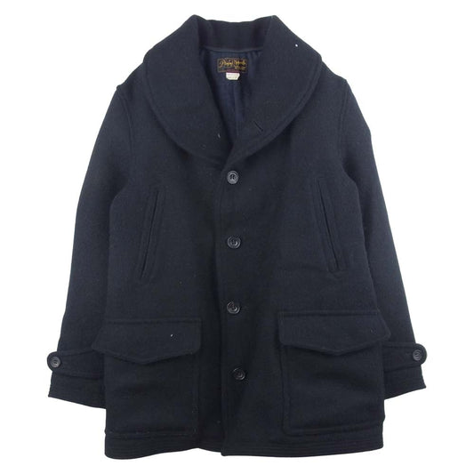 PHIGVEL フィグベル Mackinaw Coat マッキーノ ショールカラー ウール コート ジャケット ブラック系 38 2【中古】