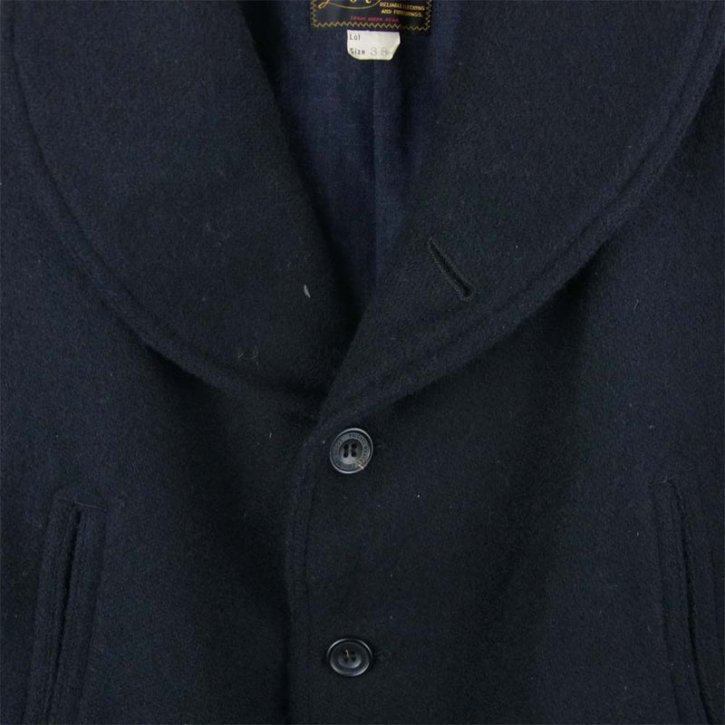 PHIGVEL フィグベル Mackinaw Coat マッキーノ ショールカラー ウール コート ジャケット ブラック系 38 2【中古】
