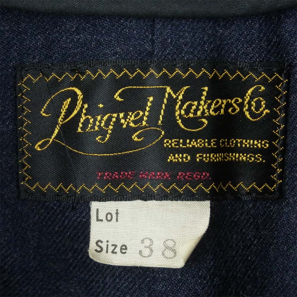 PHIGVEL フィグベル Mackinaw Coat マッキーノ ショールカラー ウール コート ジャケット ブラック系 38 2【中古】