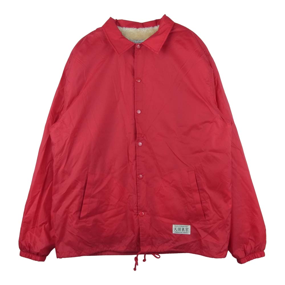 WACKO MARIA ワコマリア 17AW BOA COACH JACKET GOLDEN SHOWER WOMAN プリント ボア コーチ ジャケット レッド系 L【中古】
