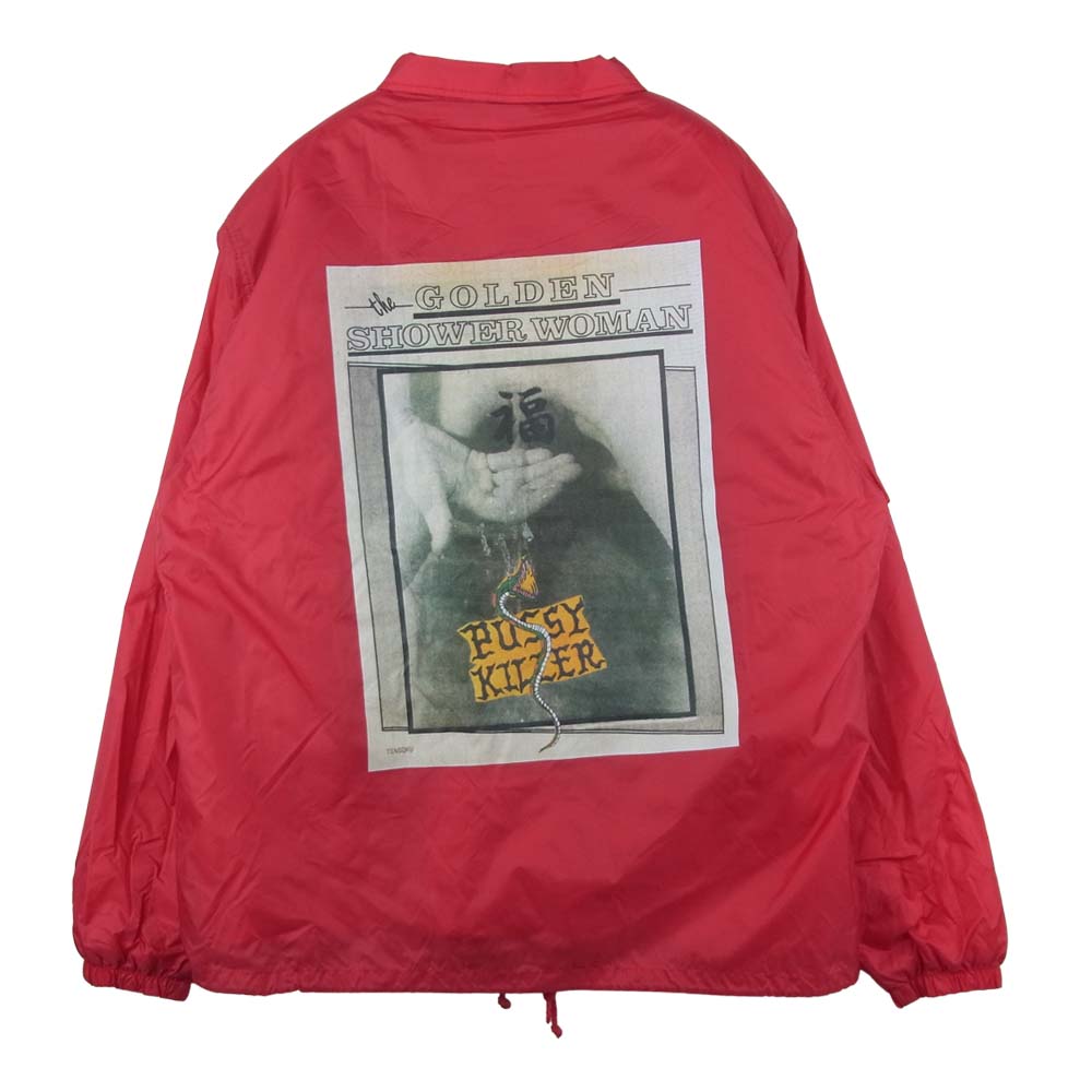 WACKO MARIA ワコマリア 17AW BOA COACH JACKET GOLDEN SHOWER WOMAN プリント ボア コーチ ジャケット レッド系 L【中古】