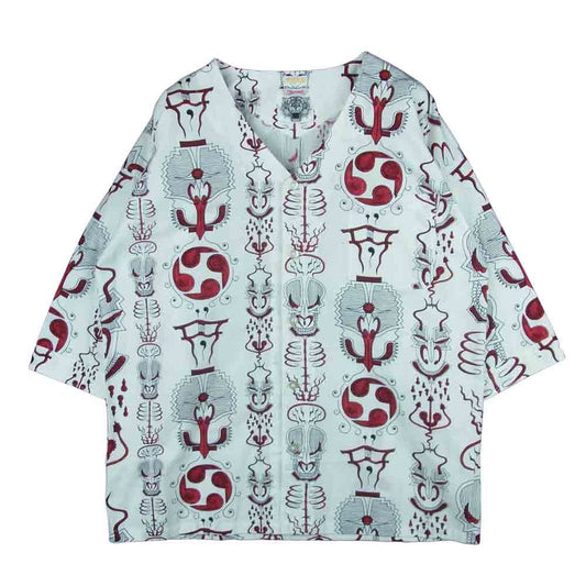 WACKO MARIA ワコマリア WOLF'S HEAD ウルフズヘッド DABO SHIRTS ダボ 半袖 シャツ ホワイト系 S【美品】【中古】