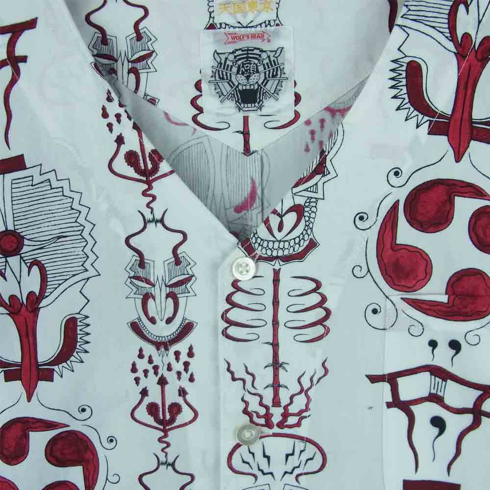 WACKO MARIA ワコマリア WOLF'S HEAD ウルフズヘッド DABO SHIRTS ダボ 半袖 シャツ ホワイト系 S【美品】【中古】