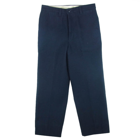 AT LAST アットラスト WOOL TROUSERS HEAVY MELTON ウール トラウザーズ ヘビー メルトン パンツ ネイビー系 34【中古】