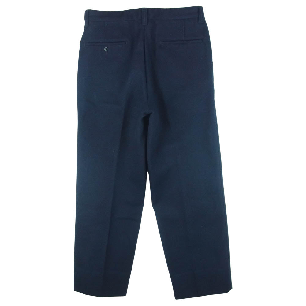 AT LAST アットラスト WOOL TROUSERS HEAVY MELTON ウール トラウザーズ ヘビー メルトン パンツ ネイビー系 34【中古】