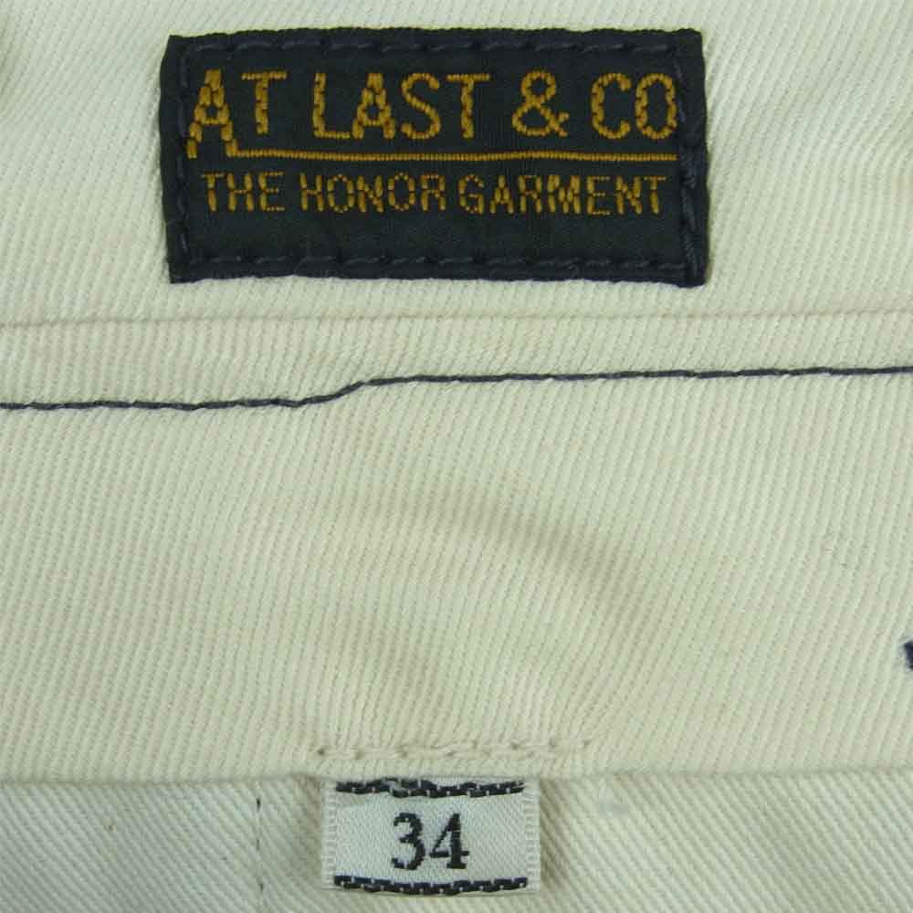 AT LAST アットラスト WOOL TROUSERS HEAVY MELTON ウール トラウザーズ ヘビー メルトン パンツ ネイビー系 34【中古】