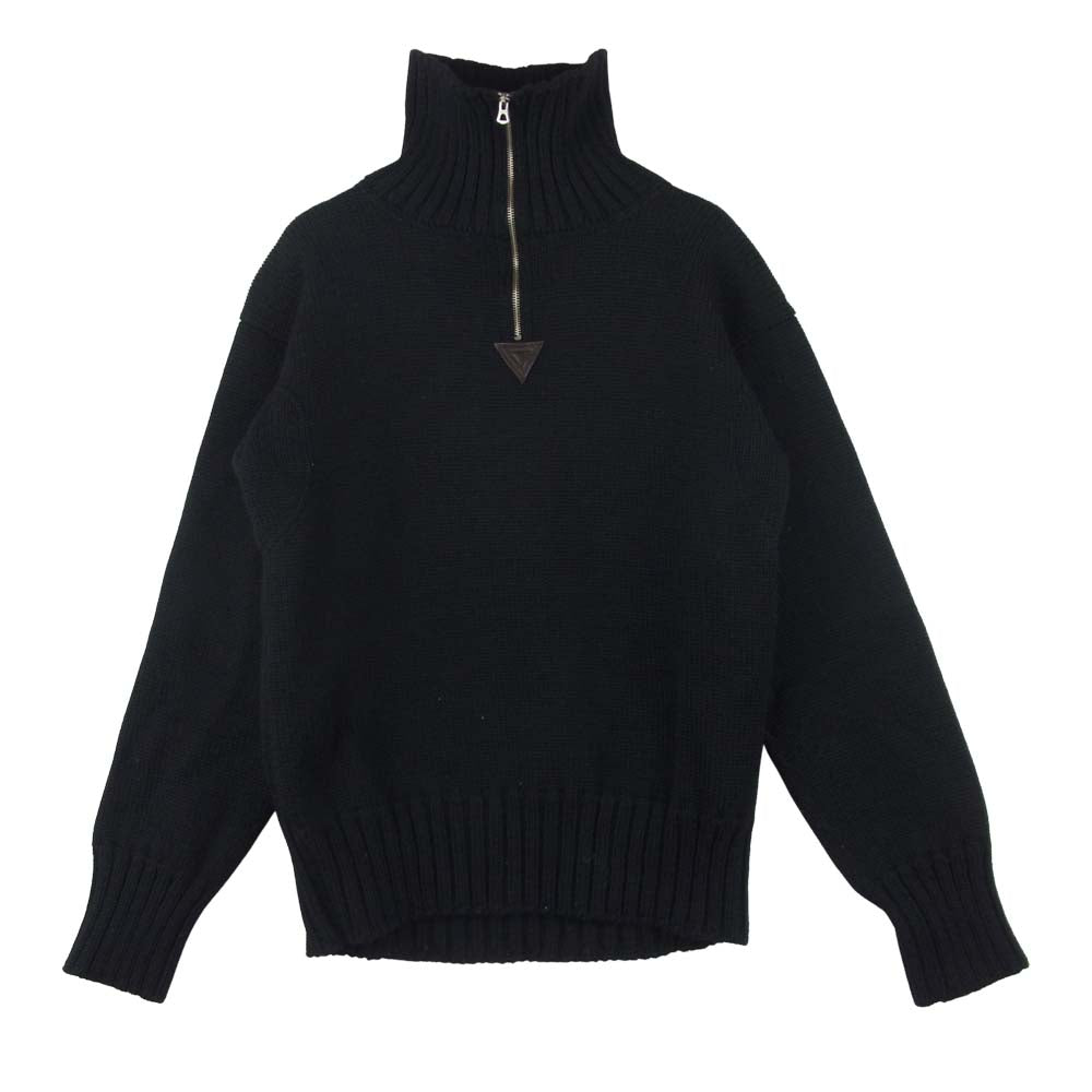 AT LAST アットラスト butcher products ATHLETIC KNIT ブッチャー プロダクツ アスレチック ニット ハーフジップ セーター ブラック系 40【中古】