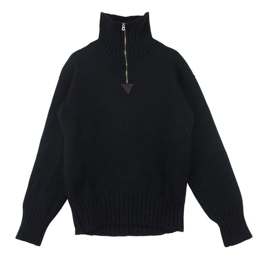 AT LAST アットラスト butcher products ATHLETIC KNIT ブッチャー プロダクツ アスレチック ニット ハーフジップ セーター ブラック系 40【中古】