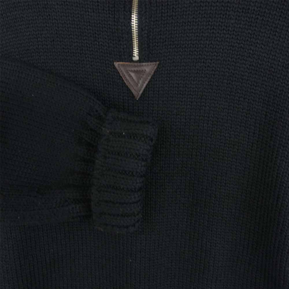 AT LAST アットラスト butcher products ATHLETIC KNIT ブッチャー プロダクツ アスレチック ニット ハーフジップ セーター ブラック系 40【中古】
