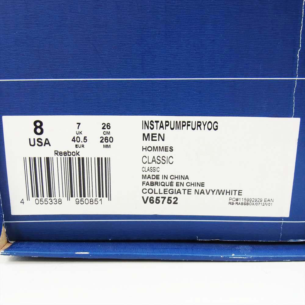 Reebok リーボック V65752 INSTAPUMPFURY OG インスタポンプ フューリー  ネイビー系 26cm【美品】【中古】