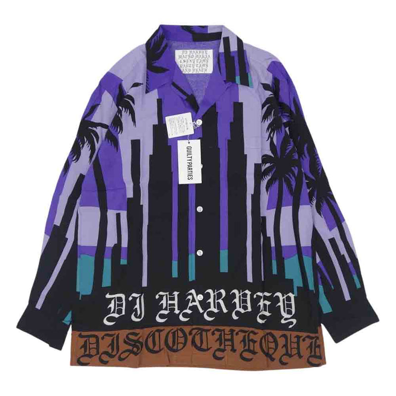 WACKO MARIA ワコマリア DJHARVEY-WM-HI02 DJ HARVEY S/S HAWAIAN SHIRTS ハワイアン 長袖 シャツ パープル PURPLE M【新古品】【未使用】【中古】