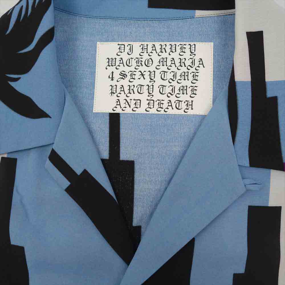 WACKO MARIA ワコマリア DJHARVEY-WM-HI02 DJ HARVEY S/S HAWAIAN SHIRTS ハワイアン 長袖 シャツ ブルー BLUE S【新古品】【未使用】【中古】
