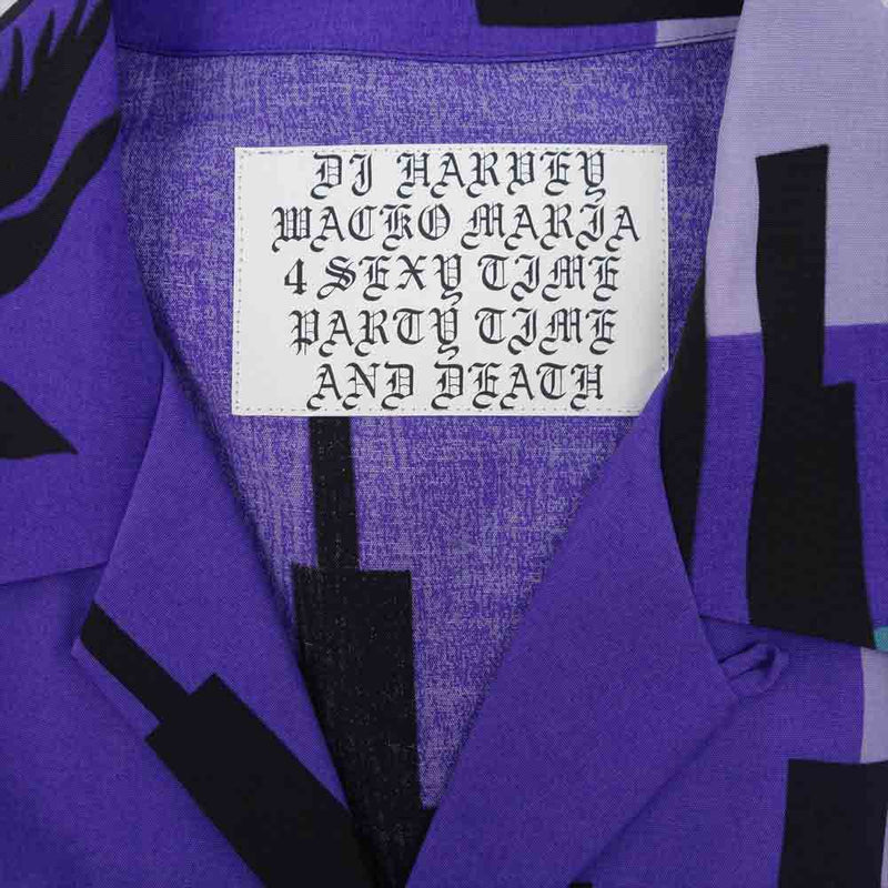 WACKO MARIA ワコマリア DJHARVEY-WM-HI02 DJ HARVEY S/S HAWAIAN SHIRTS ハワイアン 長袖 シャツ パープル PURPLE S【新古品】【未使用】【中古】