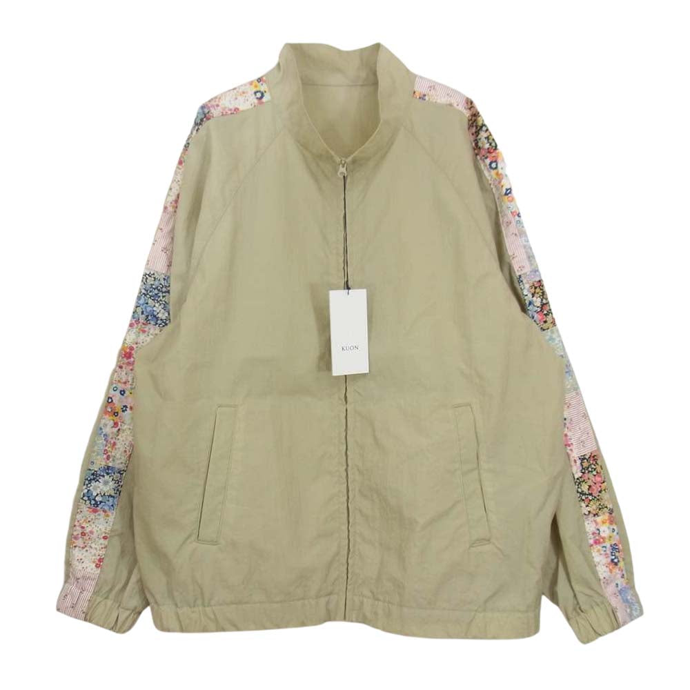 クオン 2101-JK0304 SALT SHRUNK NYLON TRACK JKT FLOWER 塩縮ナイロン トラック ジャケット フラワー ベージュ系 M【新古品】【未使用】【中古】