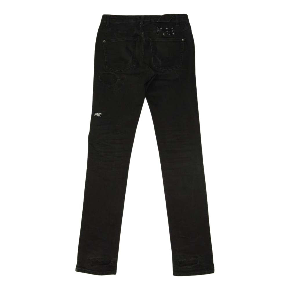 スビ CHITCH BONEYARD BLACK KM-82 クラッシュ ダメージ加工 デニム パンツ ブラック系 29【中古】