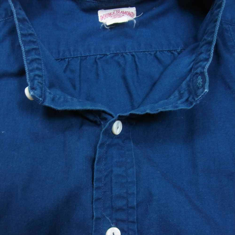 The REAL McCOY'S ザリアルマッコイズ double diamond ダブルダイヤモンド BAND COLLAR SHIRT バンドカラー ノーカラー シャツ ネイビー系 17【中古】