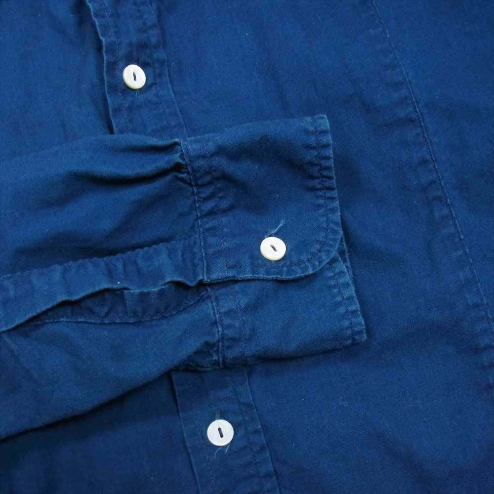 The REAL McCOY'S ザリアルマッコイズ double diamond ダブルダイヤモンド BAND COLLAR SHIRT バンドカラー ノーカラー シャツ ネイビー系 17【中古】