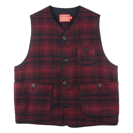 ディーエン WOVEN UTILITY VEST ウール ユーティリティ ベスト アメリカ製 レッド系 M【美品】【中古】