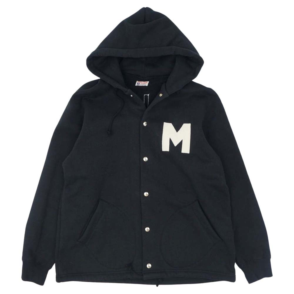 The REAL McCOY'S ザリアルマッコイズ JOE McCOY BALL PARK SNAP BUTTON SWEAT SHIRT MALIBU ジョーマッコイ スナップ ボタン スウェット パーカー ブラック系 L【中古】