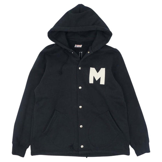 The REAL McCOY'S ザリアルマッコイズ JOE McCOY BALL PARK SNAP BUTTON SWEAT SHIRT MALIBU ジョーマッコイ スナップ ボタン スウェット パーカー ブラック系 L【中古】