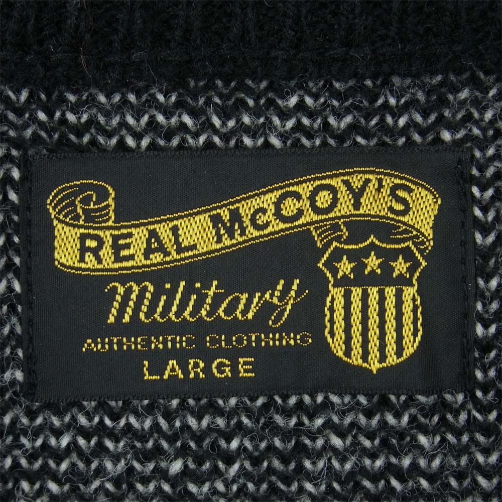 The REAL McCOY'S ザリアルマッコイズ MILITARY JAQUARD SWEATER JOLLY ROGER ミリタリー ジャガード セーター ブラック系 L【中古】