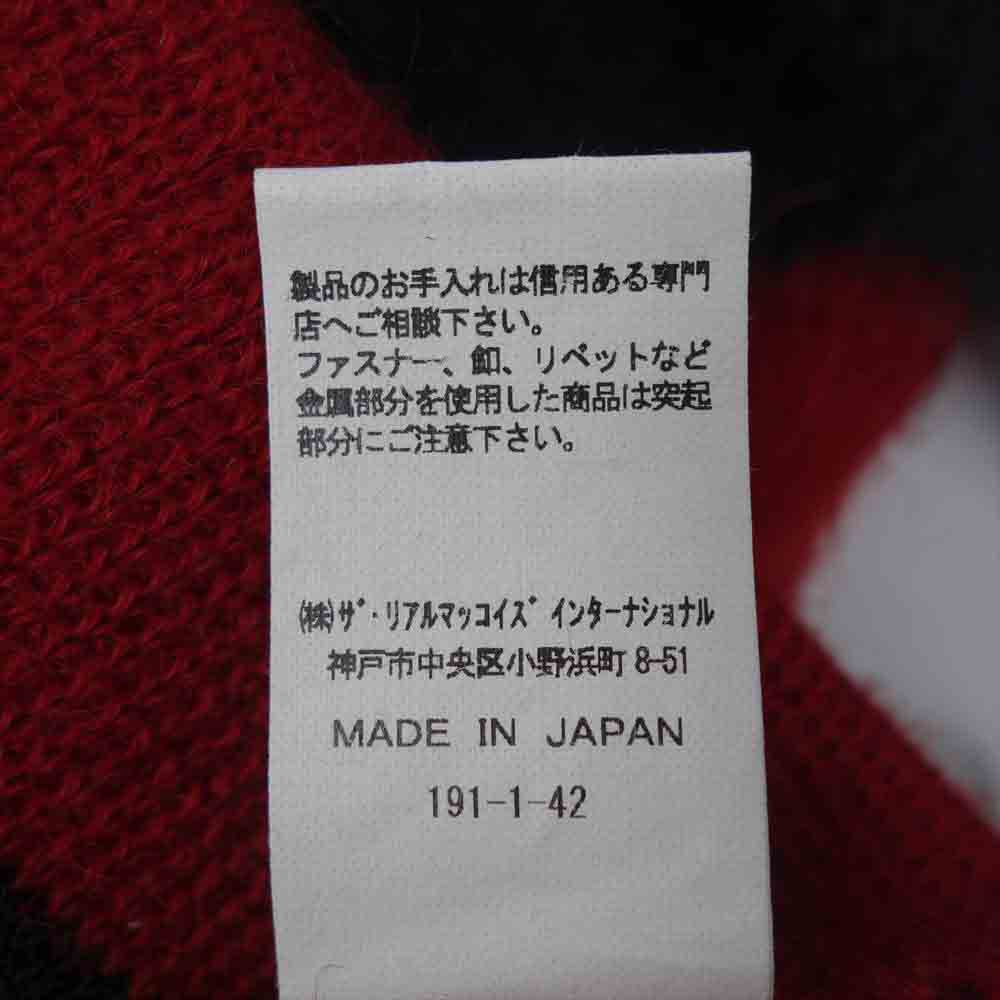 The REAL McCOY'S ザリアルマッコイズ JOE McCOY JM MOHAIR STRIPE SWEATER モヘア セーター ブラック系 レッド系 42【中古】