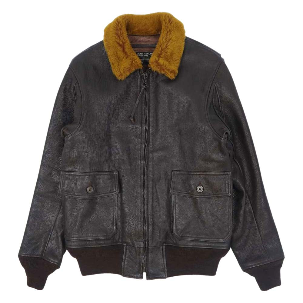 The REAL McCOY'S ザリアルマッコイズ 20AW MJ20003 TYPE G-1 REAL McCOY MFG. CO. MIL-J-7823D フライト ジャケット ゴートスキン レザー ジャケット BROWN ブラウン系 42【中古】