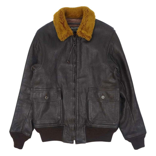The REAL McCOY'S ザリアルマッコイズ 20AW MJ20003 TYPE G-1 REAL McCOY MFG. CO. MIL-J-7823D フライト ジャケット ゴートスキン レザー ジャケット BROWN ブラウン系 42【中古】