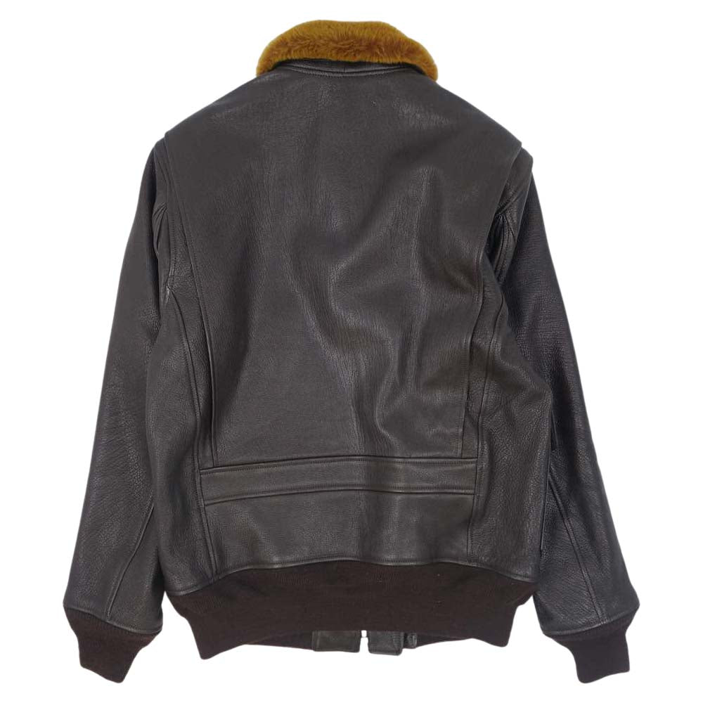 The REAL McCOY'S ザリアルマッコイズ 20AW MJ20003 TYPE G-1 REAL McCOY MFG. CO. MIL-J-7823D フライト ジャケット ゴートスキン レザー ジャケット BROWN ブラウン系 42【中古】
