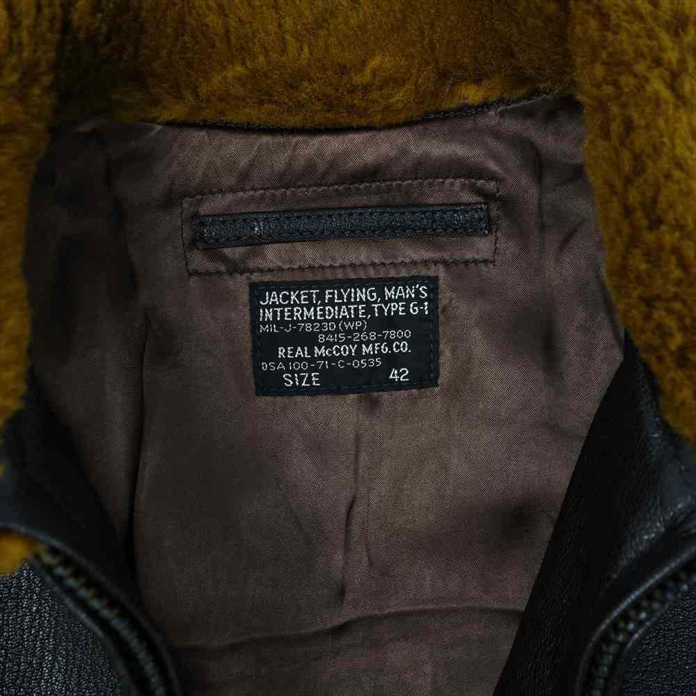 The REAL McCOY'S ザリアルマッコイズ 20AW MJ20003 TYPE G-1 REAL McCOY MFG. CO. MIL-J-7823D フライト ジャケット ゴートスキン レザー ジャケット BROWN ブラウン系 42【中古】