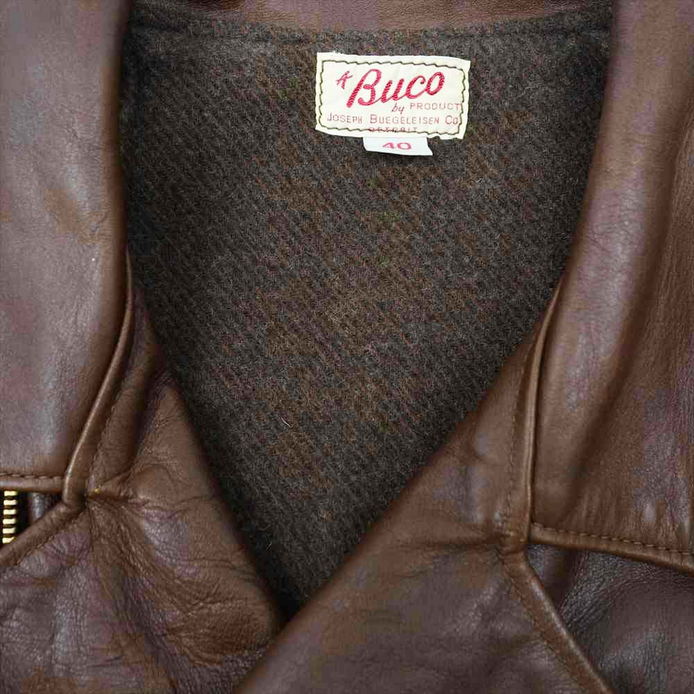 The REAL McCOY'S ザリアルマッコイズ BUCO JH-1 JACKET BROWN ブコ ホースハイド ダブル ライダース レザー ジャケット ブラウン系 40【中古】