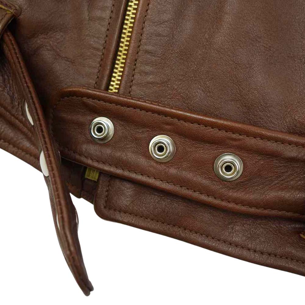 The REAL McCOY'S ザリアルマッコイズ BUCO JH-1 JACKET BROWN ブコ ホースハイド ダブル ライダース レザー ジャケット ブラウン系 40【中古】