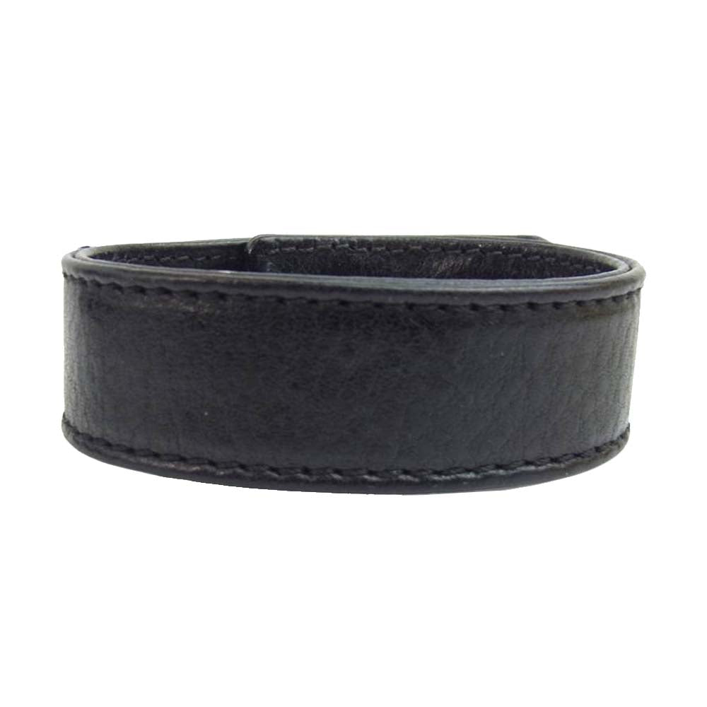 CHROME HEARTS クロムハーツ（原本有） 3BTN 2SNP リップ アンド タン 3ボタン2スナップ レザー ブレスレット ブラック系【中古】