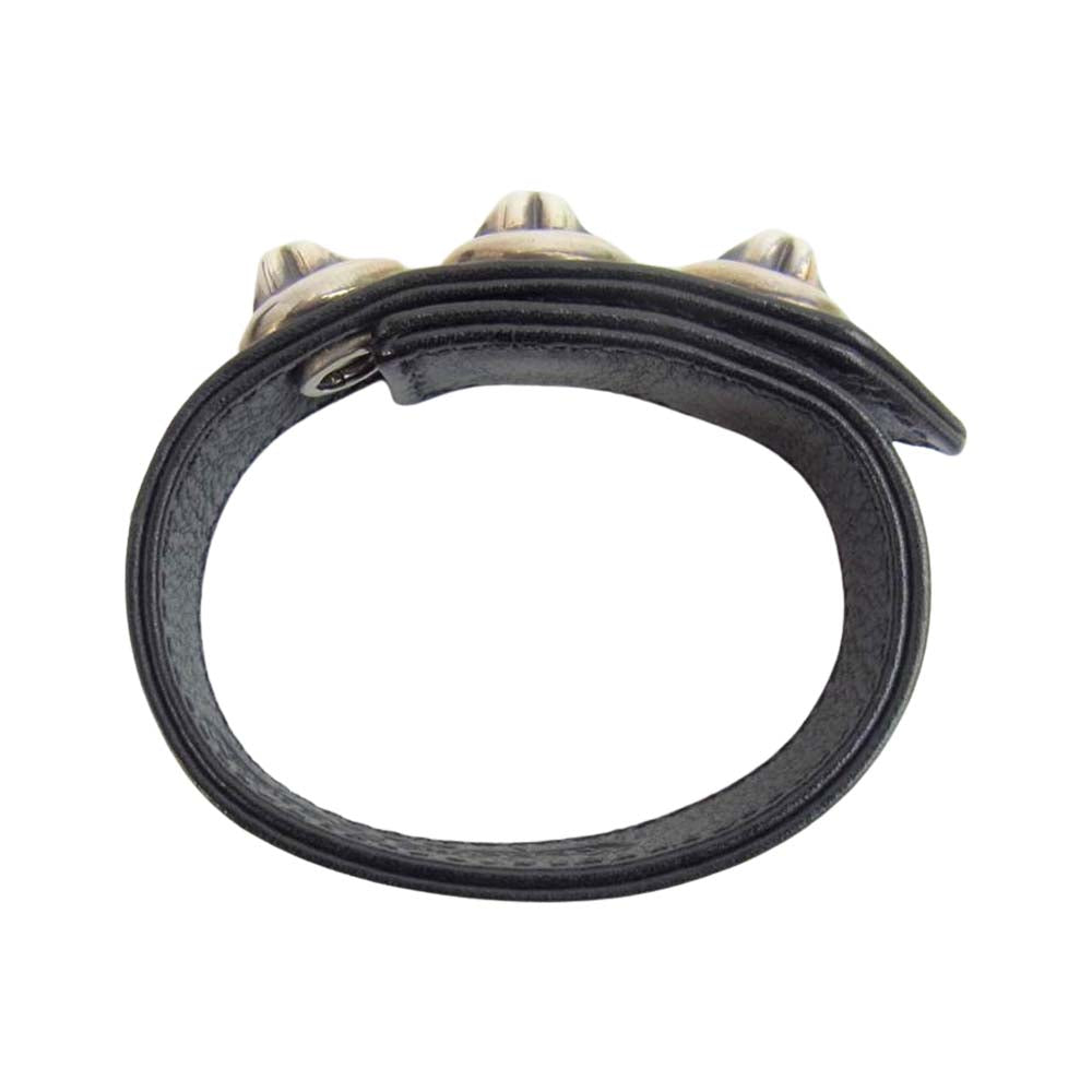 CHROME HEARTS クロムハーツ（原本有） 3BTN 2SNP リップ アンド タン 3ボタン2スナップ レザー ブレスレット ブラック系【中古】