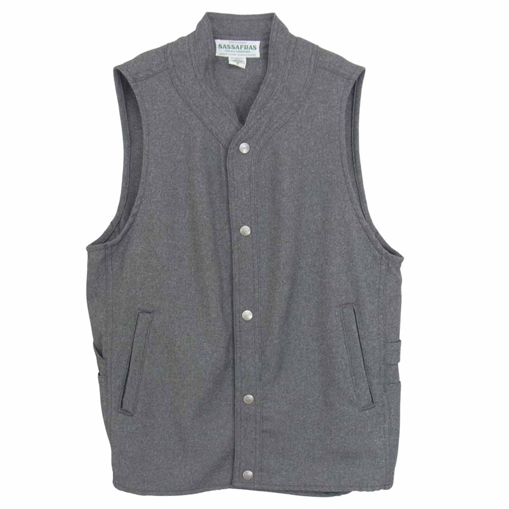 SASAFRAS ササフラス VASE WALL GARDENER VEST べース ウォール ガーデナー ベスト グレー系 S【美品】【中古】