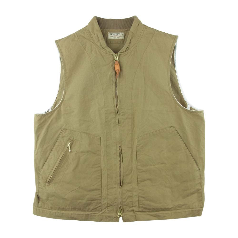 マニファッツュラ チェッカレッリ 6913 TRAVEL VEST トラベル ベスト イタリア製 ベージュ系 40【新古品】【未使用】【中古】