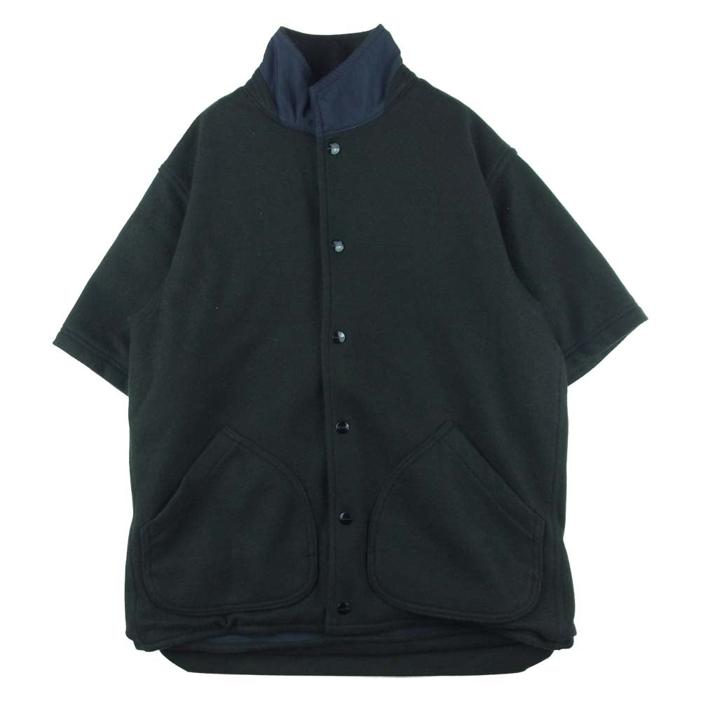 SASAFRAS ササフラス SEED BOMB SHIRT 1/2 シード ボム 半袖 シャツ ジャケット 日本製 ブラック系 S【美品】【中古】