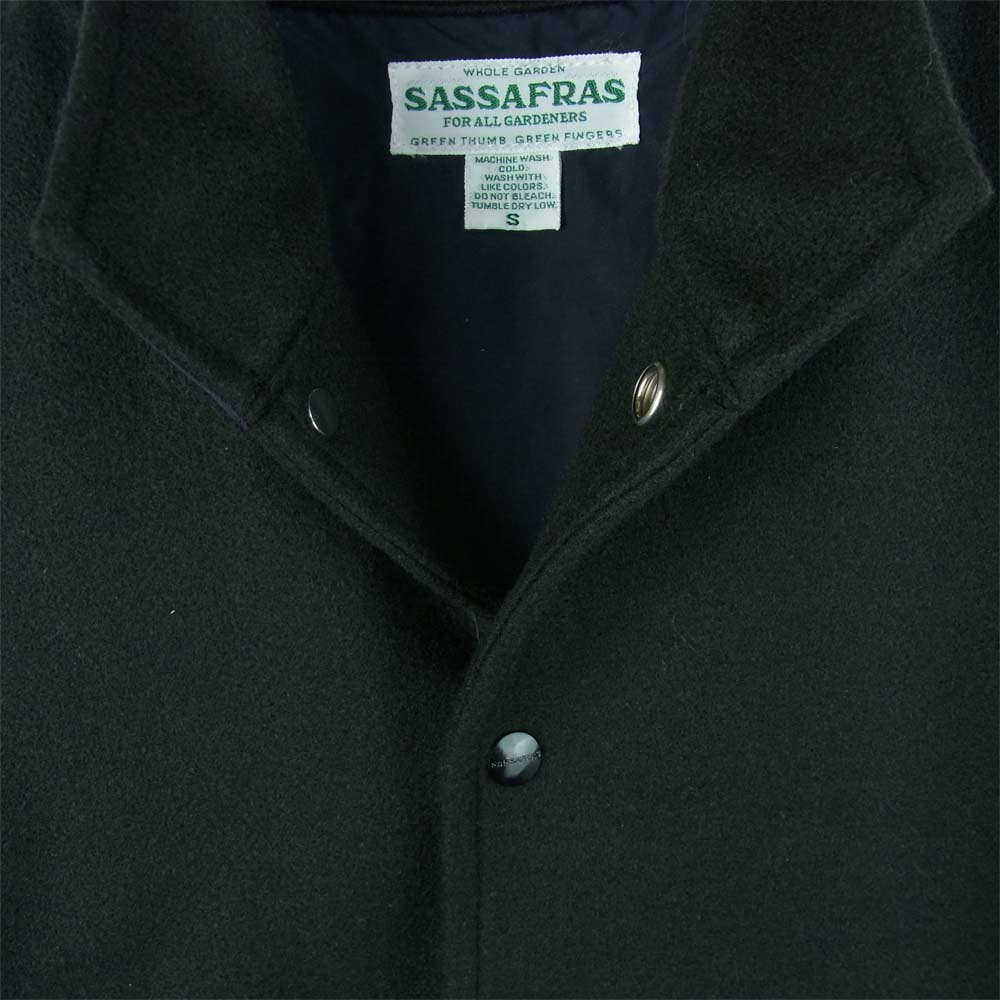SASAFRAS ササフラス SEED BOMB SHIRT 1/2 シード ボム 半袖 シャツ ジャケット 日本製 ブラック系 S【美品】【中古】