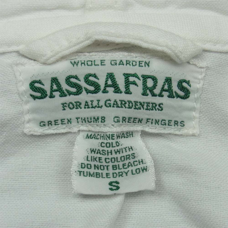 SASAFRAS ササフラス Gardener Bud Breaker Oxford オックスフォード ガーデナー ブレーカー フード ジャケット ホワイト系 S【美品】【中古】