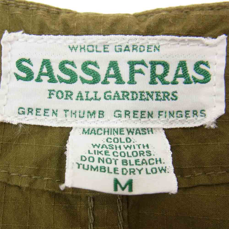 SASAFRAS ササフラス Landscaper Vest リップストップ ランドスケーパー ベスト オリーブ カーキ系 M【美品】【中古】