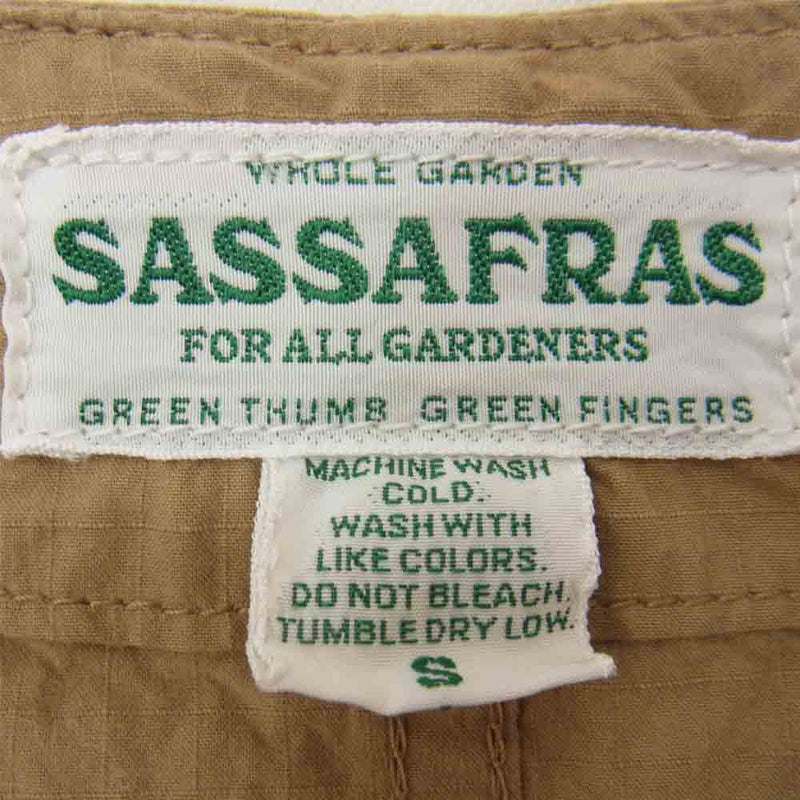 SASAFRAS ササフラス Landscaper Vest リップストップ ランドスケーパー ベスト ベージュ ベージュ系 S【美品】【中古】