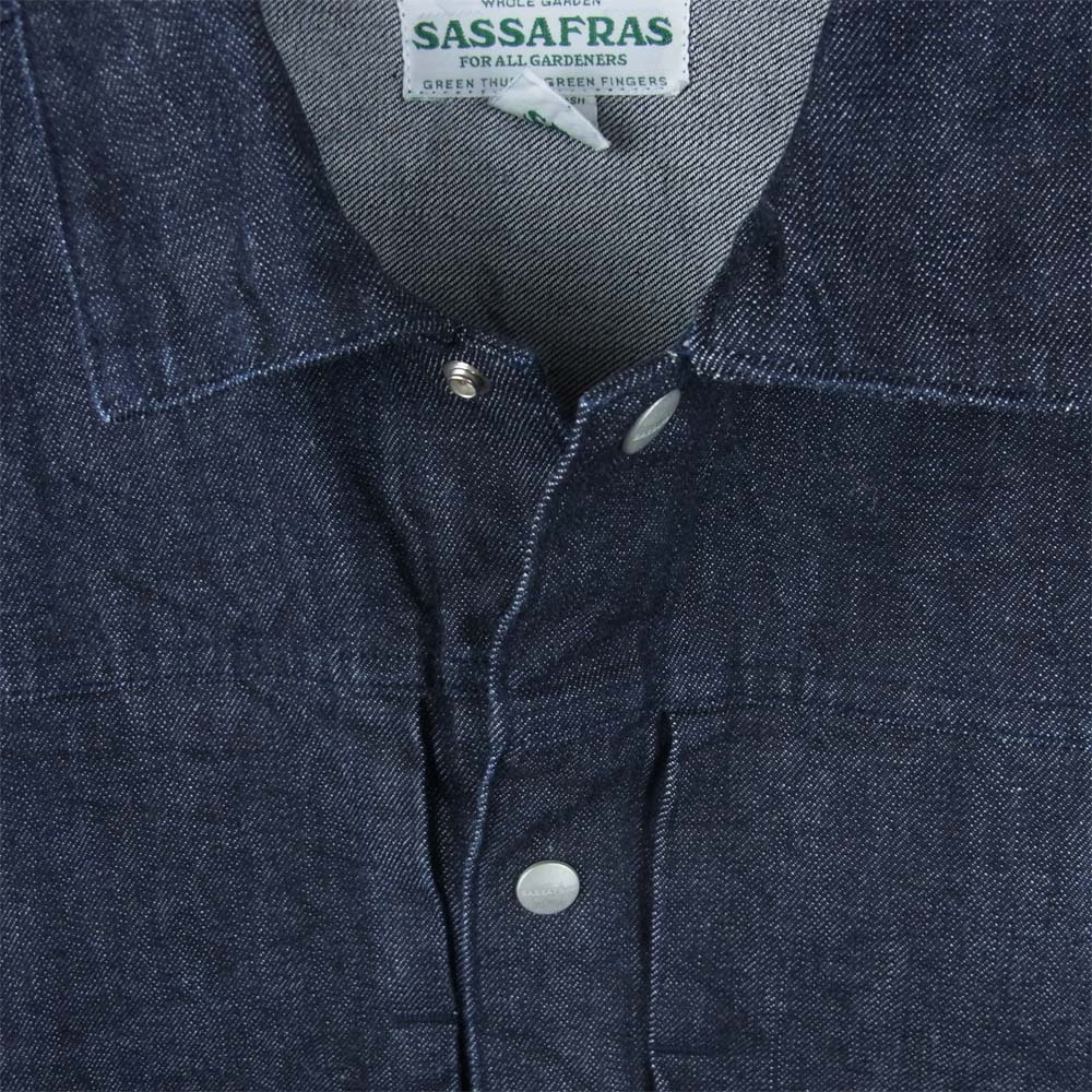 SASAFRAS ササフラス Gardeners Jacket 13.5oz Denim デニム ガーデナーズ ジャケット インディゴブルー系 S【美品】【中古】