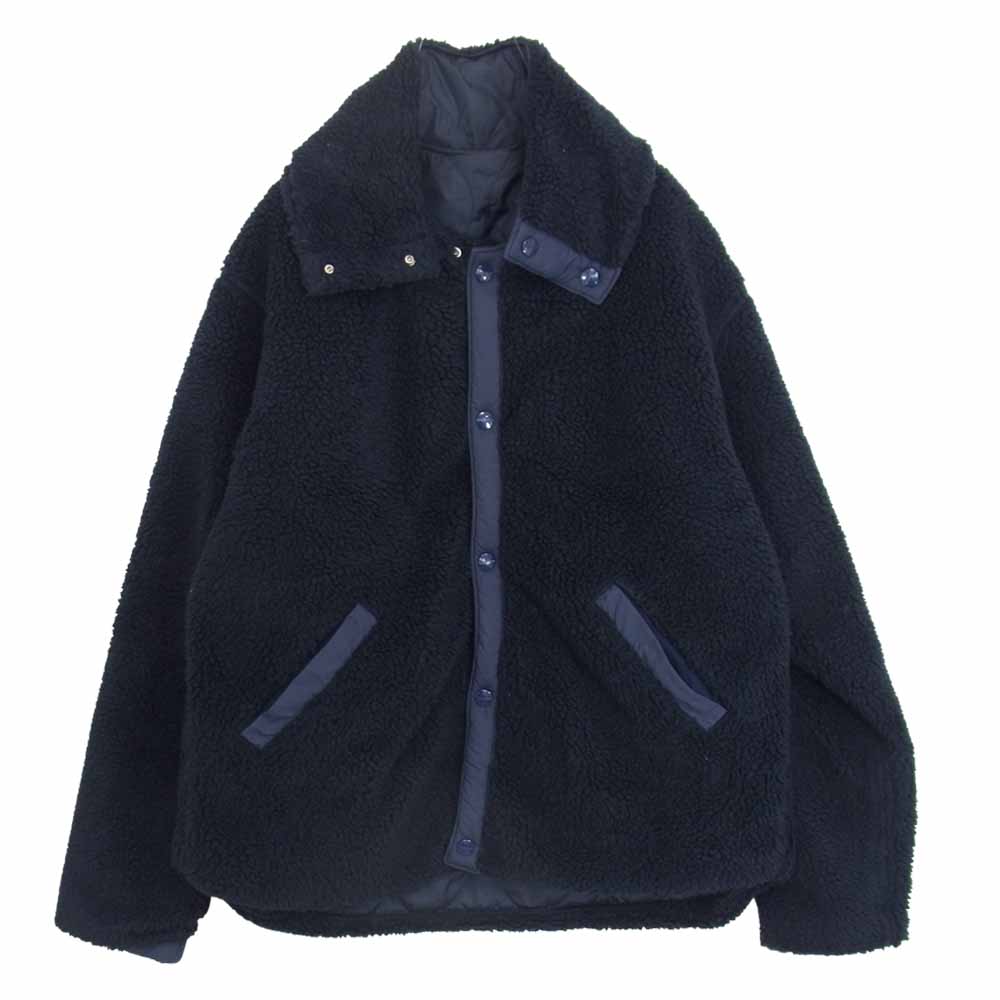 SASAFRAS ササフラス Crazy Gardener Jacket Nylon Quilt Taffeta Boa クレイジー ガーデナー ジャケット ナイロンタフタ ボア ネイビー系 M【美品】【中古】