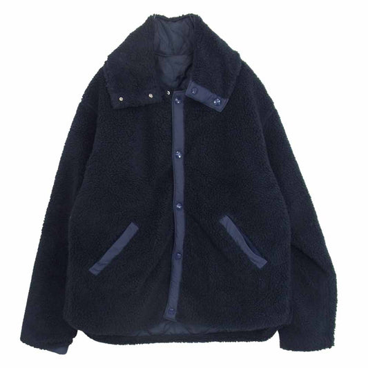 SASAFRAS ササフラス Crazy Gardener Jacket Nylon Quilt Taffeta Boa クレイジー ガーデナー ジャケット ナイロンタフタ ボア ネイビー系 M【美品】【中古】