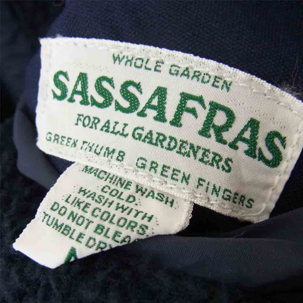 SASAFRAS ササフラス Crazy Gardener Jacket Nylon Quilt Taffeta Boa クレイジー ガーデナー ジャケット ナイロンタフタ ボア ネイビー系 M【美品】【中古】