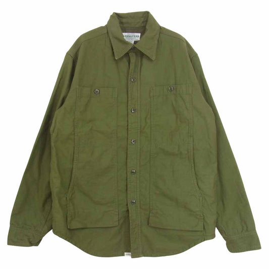 SASAFRAS ササフラス FEEL SUN HALF フィール サン ハーフ シャツ ジャケット カーキ系 S【美品】【中古】