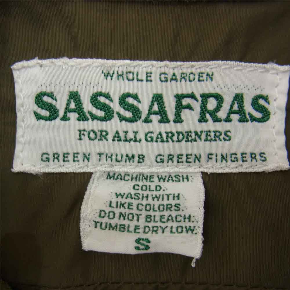 SASAFRAS ササフラス FEEL SUN HALF フィール サン ハーフ シャツ ジャケット カーキ系 S【美品】【中古】