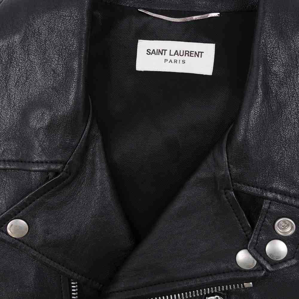 SAINT LAURENT サンローラン エディ期 16SS 国内正規品 397292 Y5YC1 L17 クラシック モーターサイクル レザー ダブルライダース ジャケット ブラック系 48【中古】