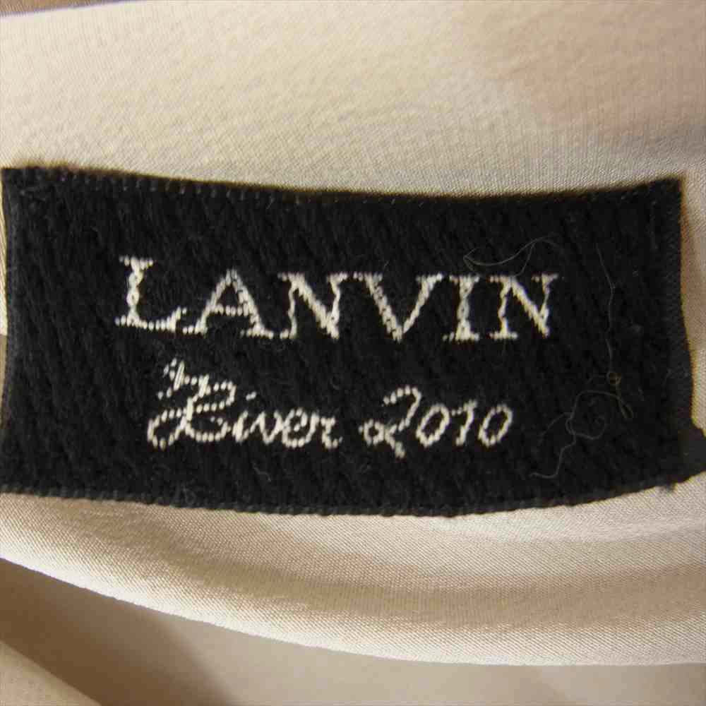 LANVIN ランバン 国内正規品 シルク100％ ドレープネック ノースリーブ ブラウス グレー系 34【中古】